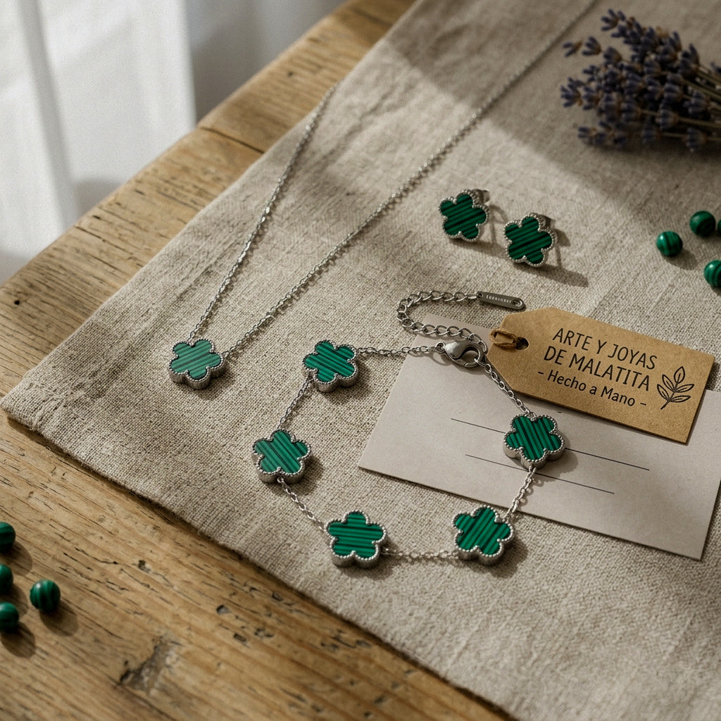 Clover Icon Set™ — Set Trébol en Stainless Steel Bañado en Oro 18K
