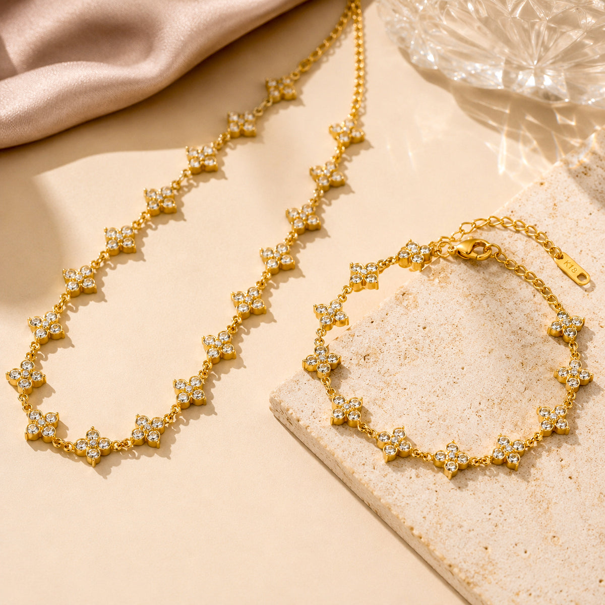Crystal Bloom Set — Stainless Steel