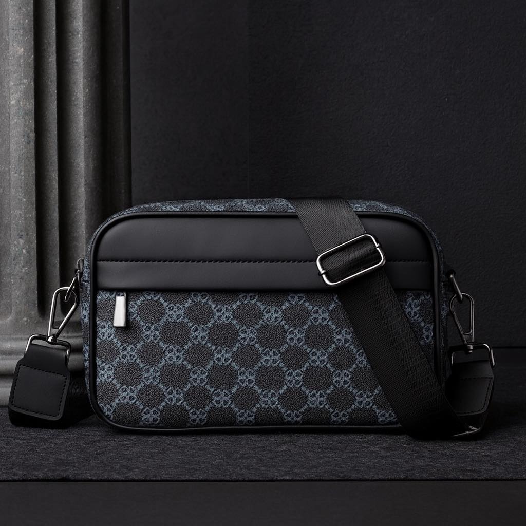 Marroqui Luxe™ — Bolso Artesanal para Hombre con Patron Geometrico | Maletin Crossbody de Cuero PU