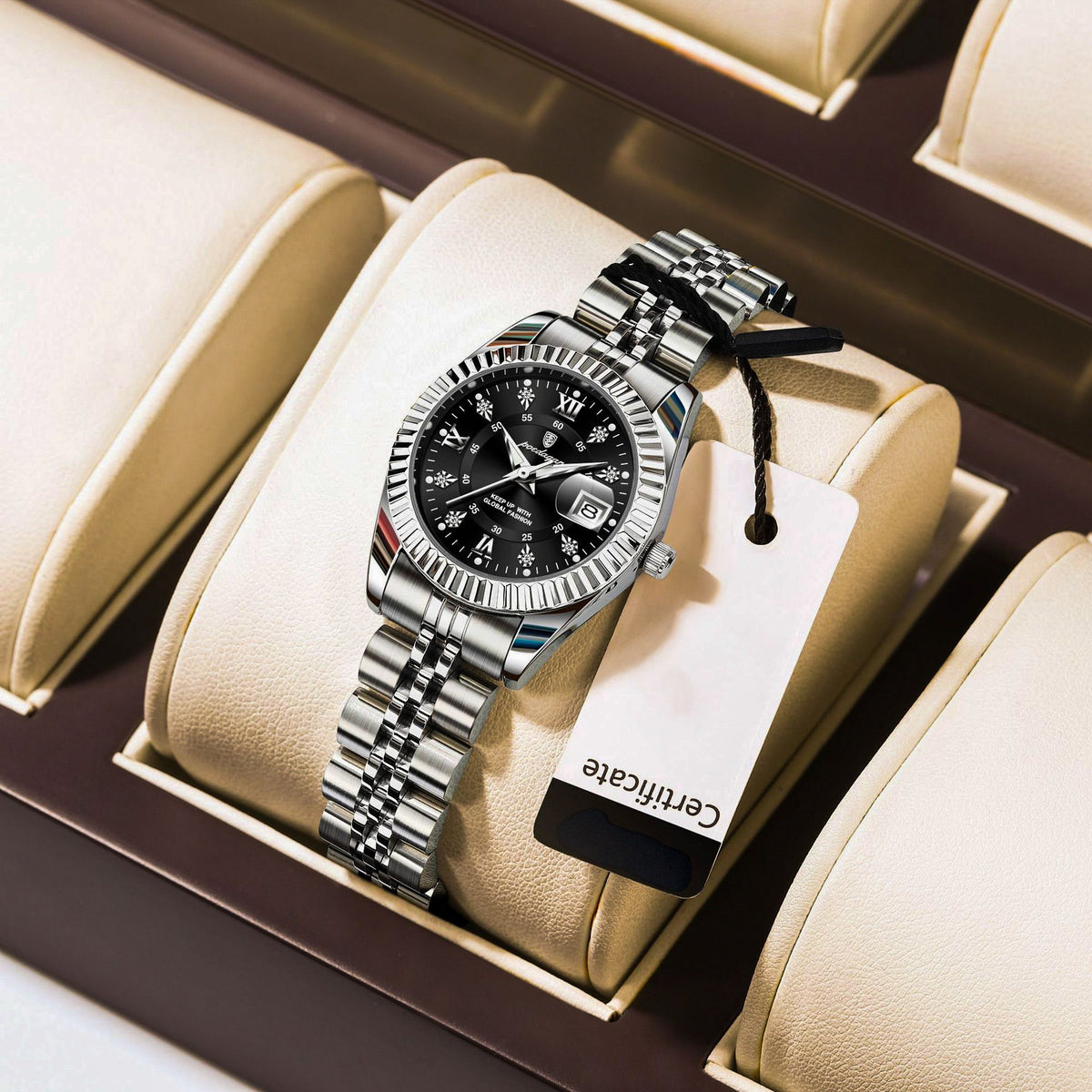 Dama Imperial™ — Reloj Femenino Elegante de Acero Inoxidable Bañado en Oro