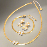 Alma de Mariposa™ — Conjunto de Joyería con Mariposa Esmaltada en Oro | Collar, Pulsera y Pantallas Stainless Steel