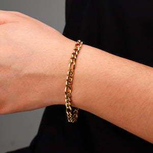 Legacy Links™ — Cadena y Pulsera Estilo Figaro para Hombre en Stainless Steel | Tono Oro y Plata