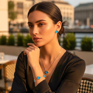 Trébol Elegance™ — Set de Joyería Fina en Stainless Steel Bañado en Oro