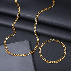 Legacy Links™ — Cadena y Pulsera Estilo Figaro para Hombre en Stainless Steel | Tono Oro y Plata