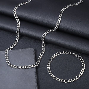 Legacy Links™ — Cadena y Pulsera Estilo Figaro para Hombre en Stainless Steel | Tono Oro y Plata