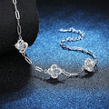 Destello de Lujo™ — Pulsera de Plata Esterlina S925 con Trébol y Moissanita | Brazalete de Lujo para Mujer