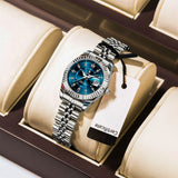 Dama Imperial™ — Reloj Femenino Elegante de Acero Inoxidable Bañado en Oro