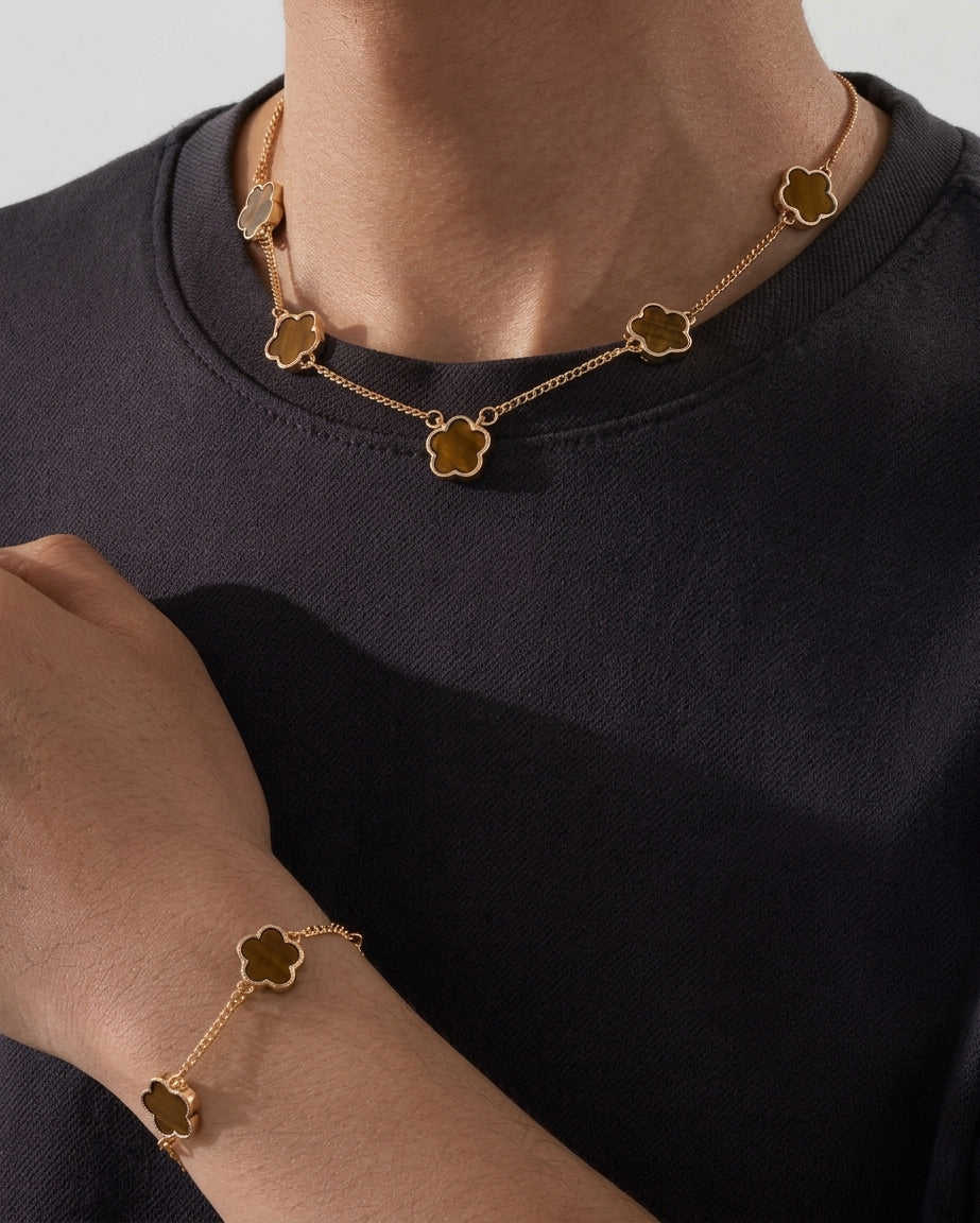 Trébol Privé™ — Unisex Collar y Pulsera Stainless Steel
