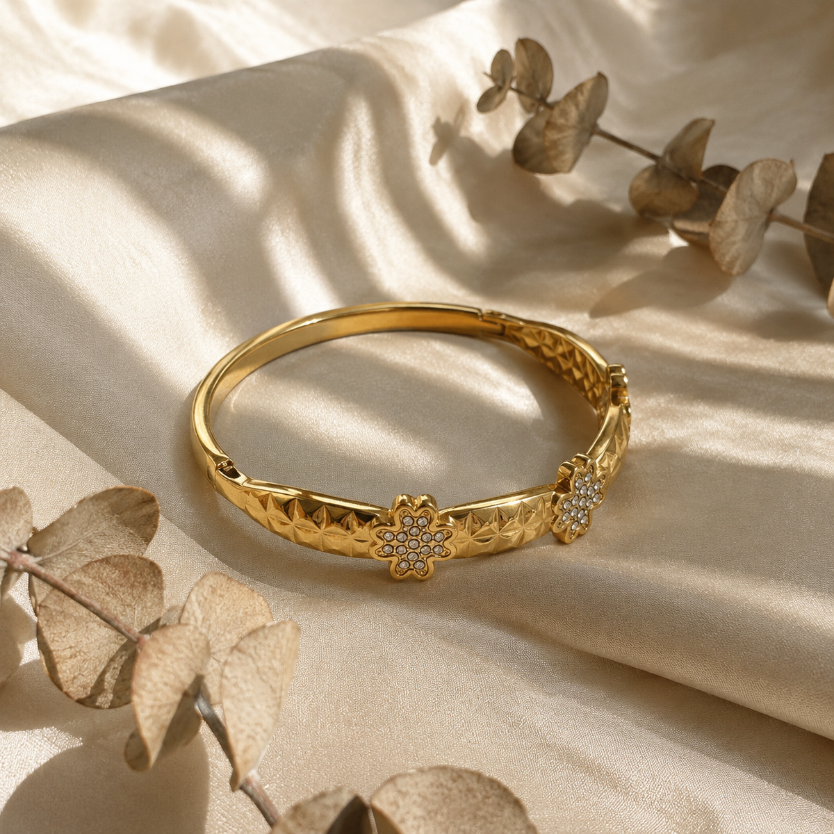 Bangle Hoja Dorada - Stainless Steel