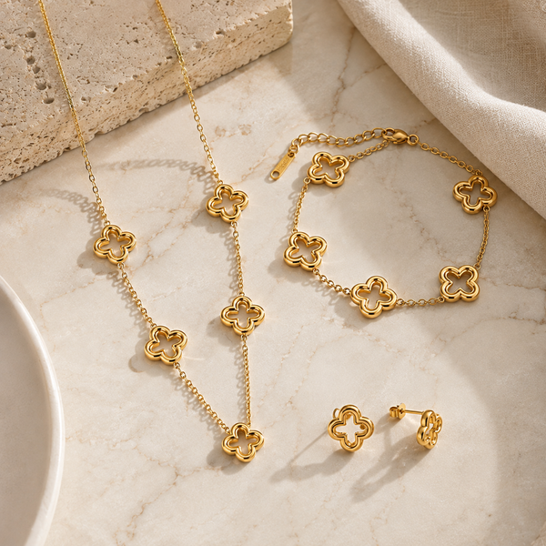 Golden Clover Set — Stainless Steel
