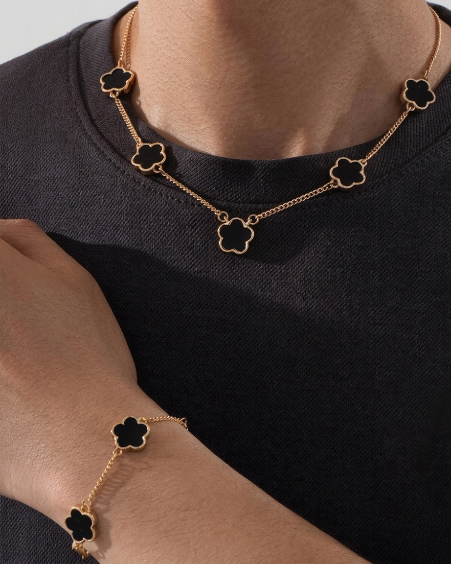 Trébol Privé™ — Unisex Collar y Pulsera Stainless Steel