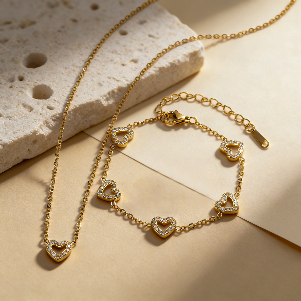 Golden Heart Set™ — Set de Amor en Stainless Steel Bañado en Oro