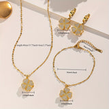 Lucky Luxe Set — Conjunto de Joyería Stainless Steel con Trébol | Collar, Pulsera y Pantallas