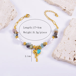 Libertad™ — Conjunto de Joyería Bohemia con Piedra Turquesa Dorada | Collar, Pulsera y Pantallas Stainless Steel