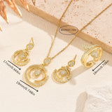 Glamour Dorado™ — Conjunto de Joyería Dorada con Circonias | Collar, Pantallas y Anillo Stainless Steel