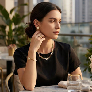 Butterfly Charm™ — Set Mariposa en Stainless Steel Bañado en Oro 18K