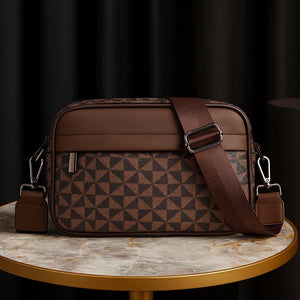 Marroqui Luxe™ — Bolso Artesanal para Hombre con Patron Geometrico | Maletin Crossbody de Cuero PU