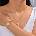 Aurora Floral™ — Conjunto de Joyería Floral con Cristales de Colores | Collar, Pulsera y Pantallas Stainless Steel