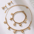 Encanto Dorado™ — Conjunto de Joyería con Corazones, Huellas y Mariposas Doradas | Collar, Pulsera y Pantallas Stainless Steel