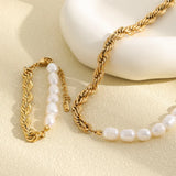 Perla Trenzada Set — detalle de cadena y perlas
