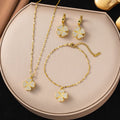 Lucky Luxe Set — Conjunto de Joyería Stainless Steel con Trébol | Collar, Pulsera y Pantallas